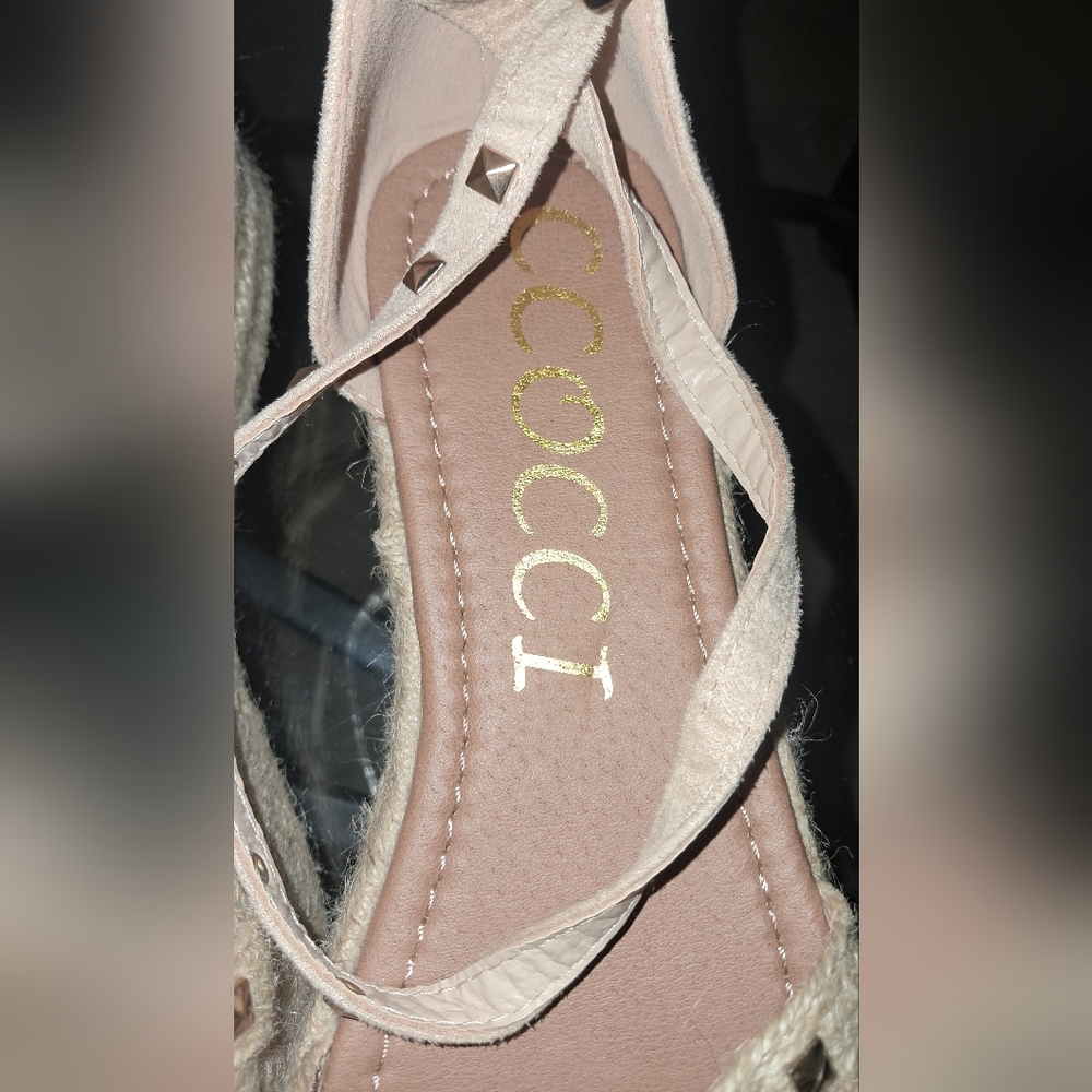 CCOCCI size 8 womens Elegant Beige Platform Sandals With Ankle Strap - Picture 13 of 15